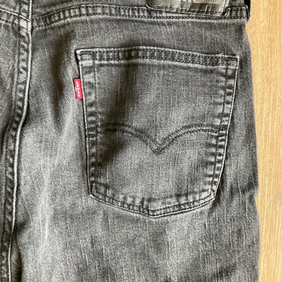 Men's Levi Jeans gray faded black 514 taper leg jeans Y2K 36x32 - Picture 13 of 16